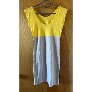 Yellow/Grey American Apparel Body Fitting Dress.  Size XS